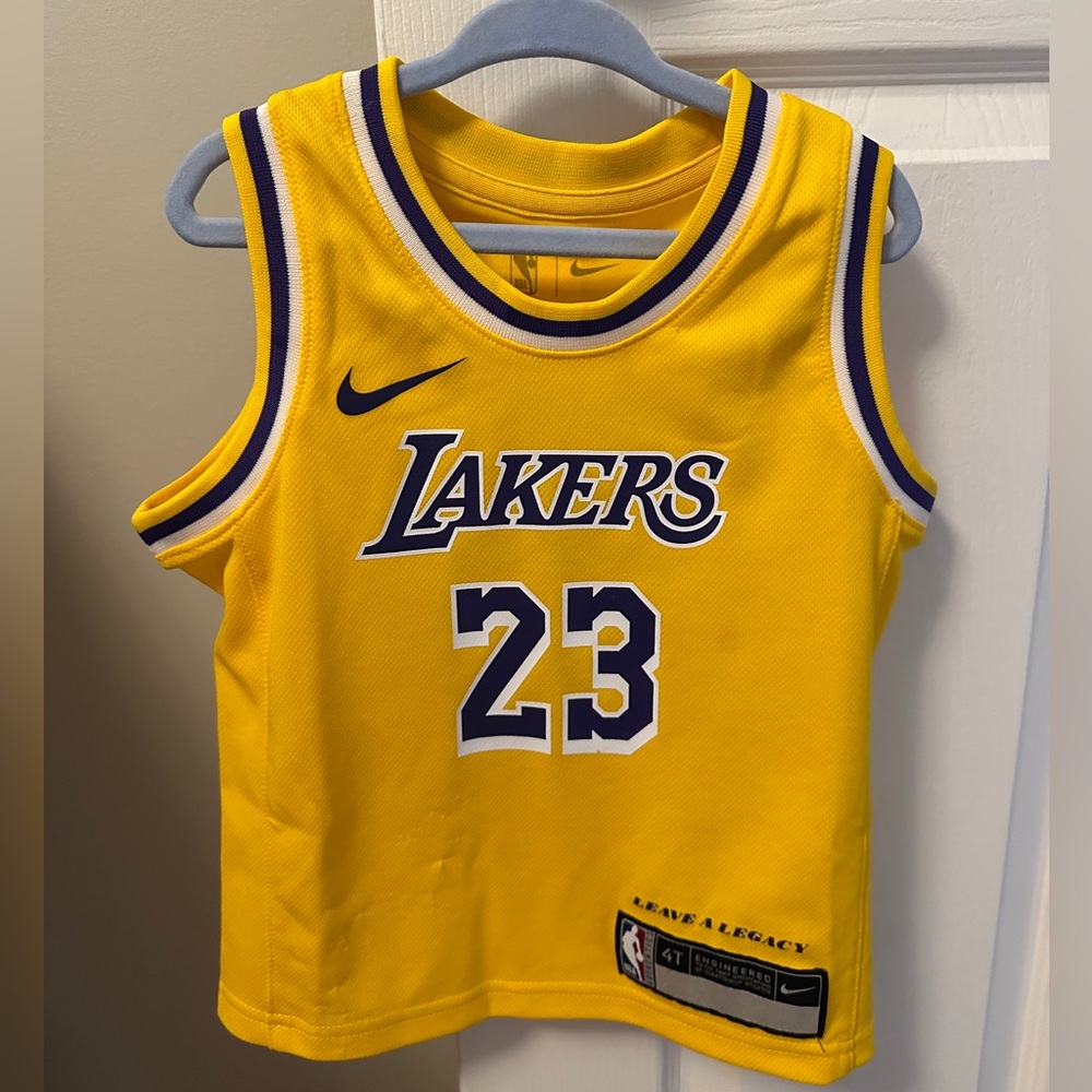 NBA Youth Lakers Yellow #23 LeBron James Basketball Jersey